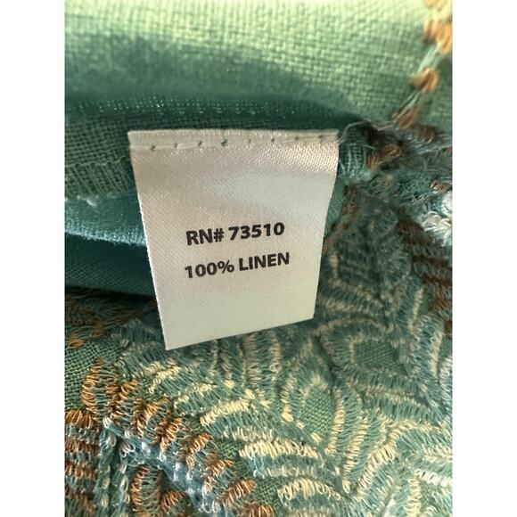 Uncle Frank 100% Linen Embroidered Dress V-Neck Boho Festival Pockets Size Small - Picture 9 of 12